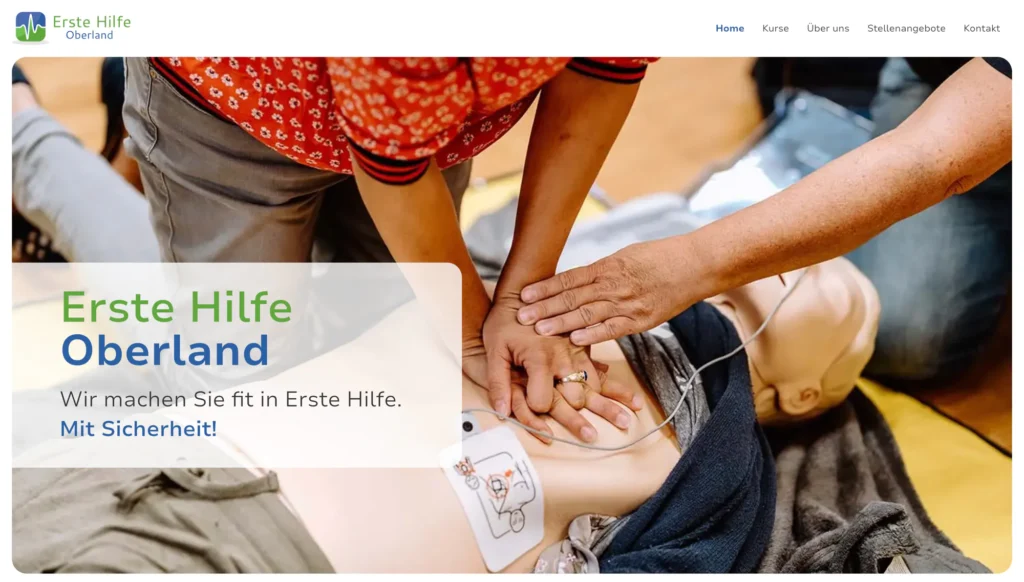 EH Oberland - Website mit Anbindung an die Buchungsplattform
