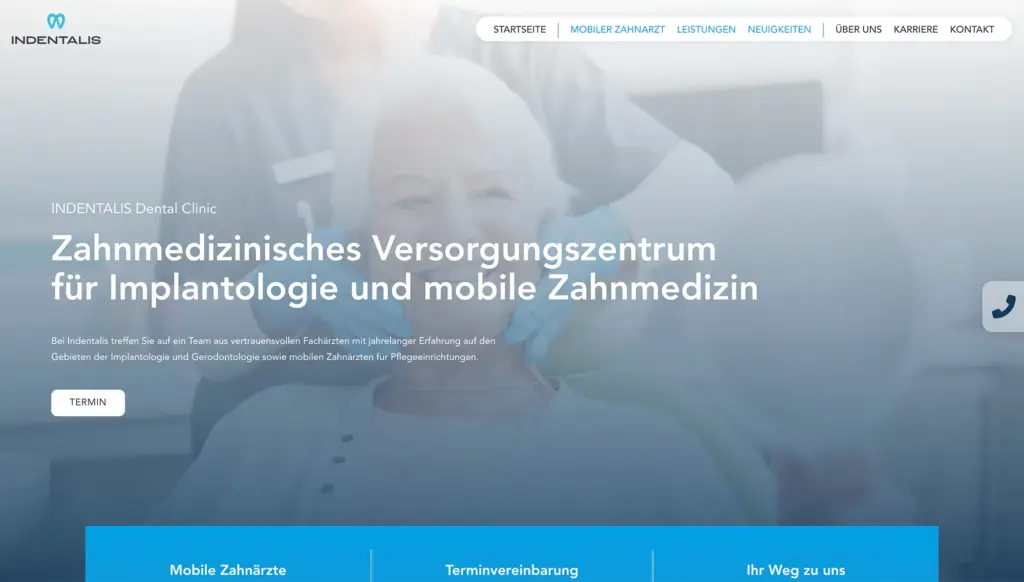 Indentalis - Website für Zahnärzte